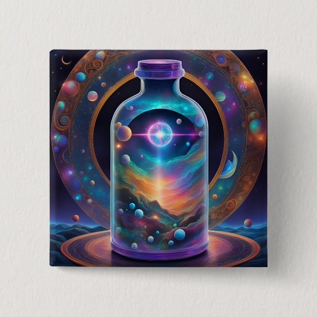Button - Time in a Bottle; Prismatic Galaxy (Front)
