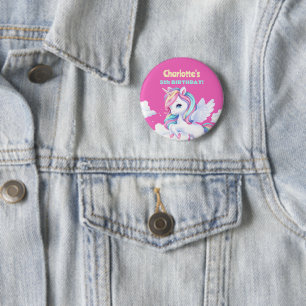 Button to a magical birthday party.