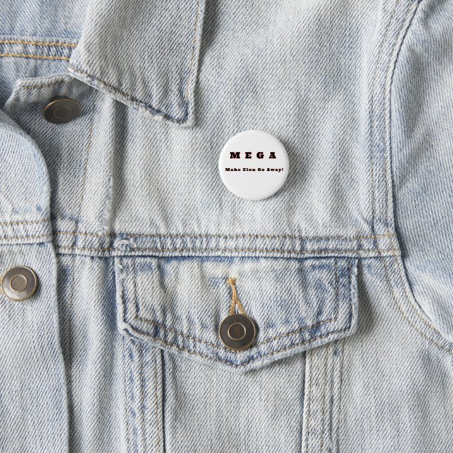 Button to support democracy, decency and justice. (In Situ)
