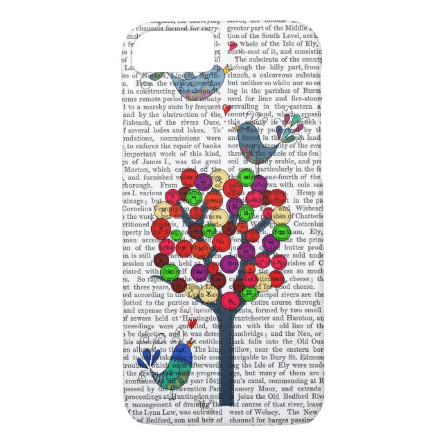 Button Tree and Birds Blue Case-Mate iPhone Case (Back)