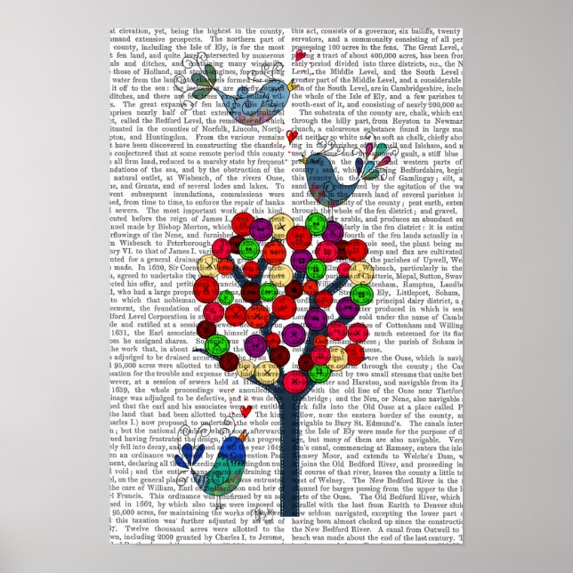 Button Tree and Birds Blue Poster (Front)