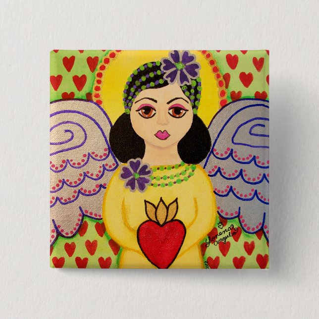 Button with an angel (folk art) (Front)