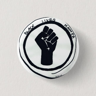 Button with black lives matter fist.