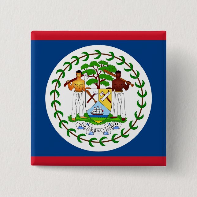 Button with Flag of Belize (Front)