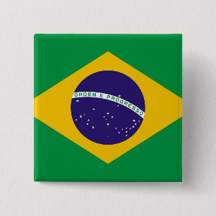 Button with Flag of Brazil