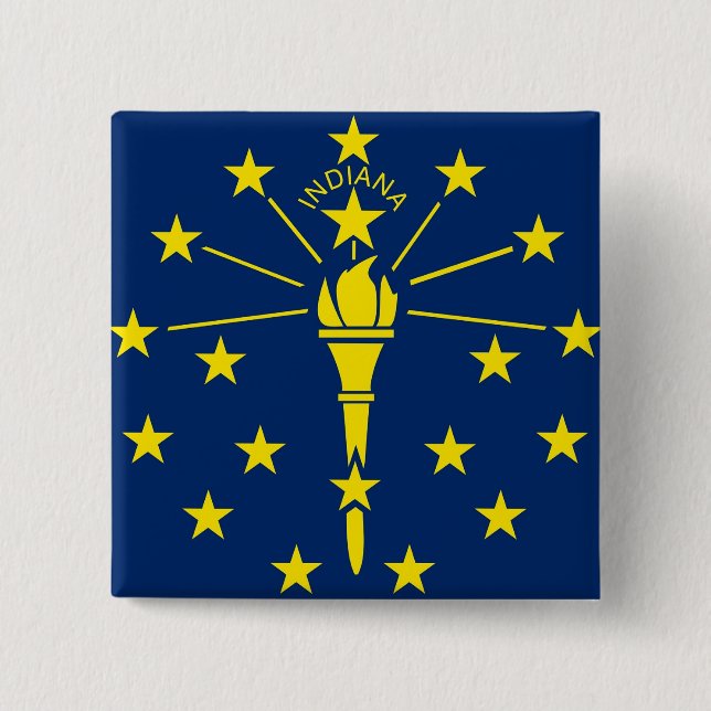 Button with Flag of Indiana (Front)