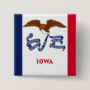 Button with Flag of Iowa