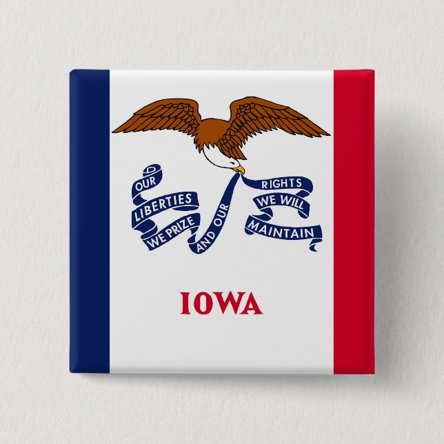 Button with Flag of Iowa (Front)