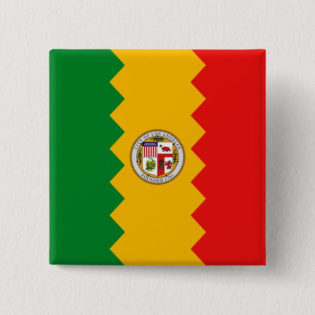 Button with Flag of Los Angeles, California (Front)