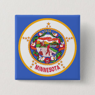 Button with Flag of Minnesota
