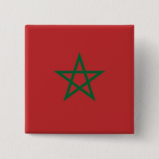 Button with Flag of Morocco (Front)