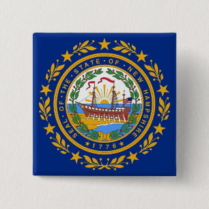 Button with Flag of  New Hampshire