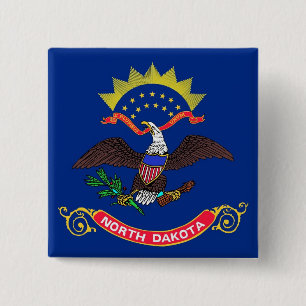 Button with Flag of North Dakota