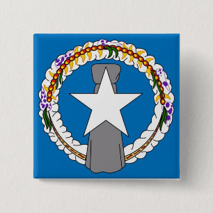 Button with Flag of Northern Mariana Islands