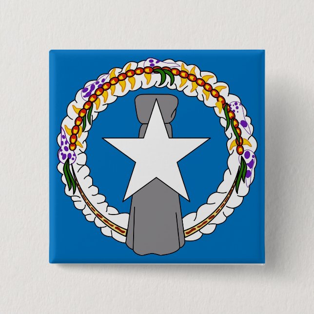 Button with Flag of Northern Mariana Islands (Front)