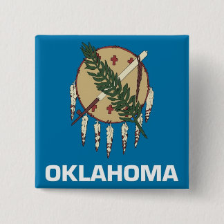 Button with Flag of Oklahoma