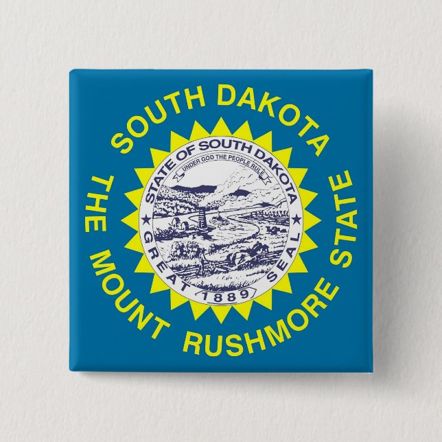 Button with Flag of South Dakota (Front)