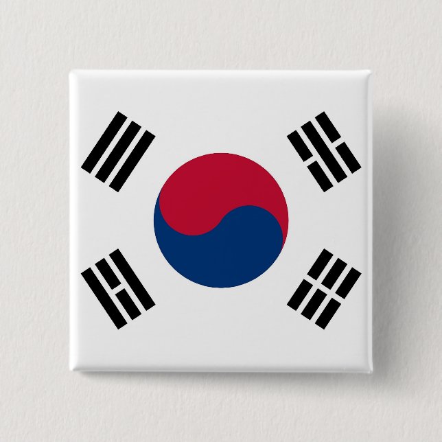 Button with Flag of South Korea (Front)