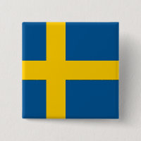 Button with Flag of Sweden