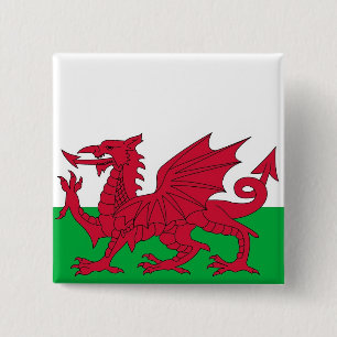 Button with Flag of the Wales