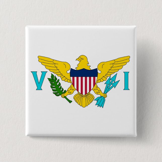 Button with Flag of Virgin Islands - USA (Front)