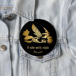 Button with motorcycle bike goldwing Button