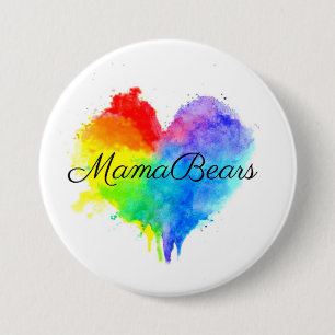 Button with Rainbow Splatter Heart