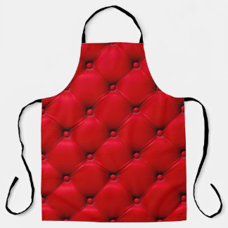 Buttoned on the red Texture. Repeat pattern Apron