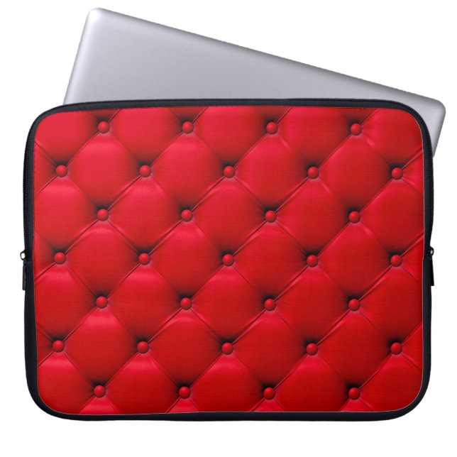 Buttoned on the red Texture. Repeat pattern Laptop Sleeve (Front)