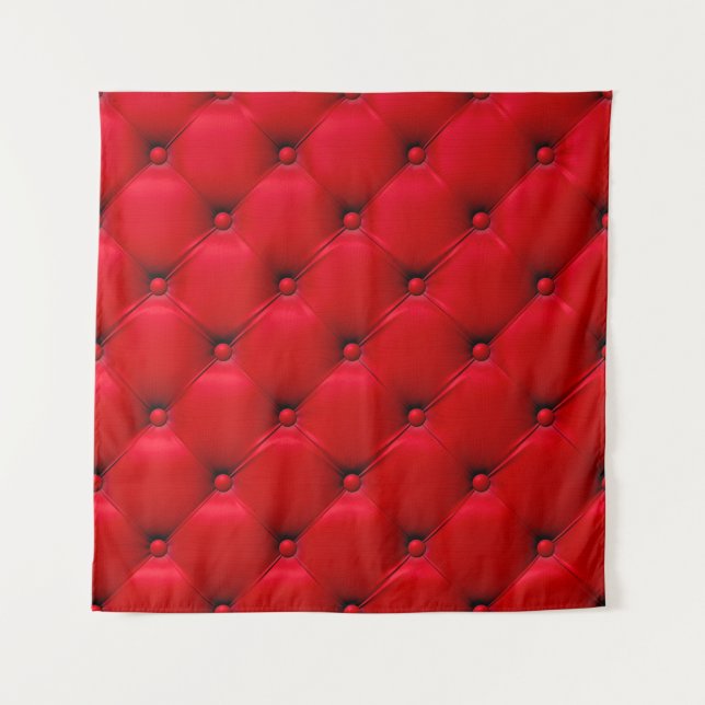 Buttoned on the red Texture. Repeat pattern Tapestry (Front)