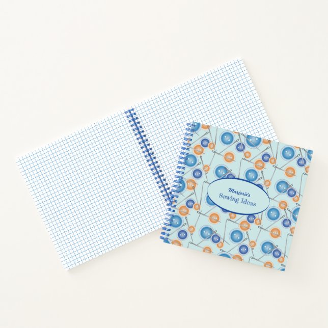 Buttons and Sewing Needles Pattern Notebook (Inside)