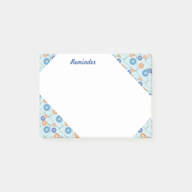 Buttons and Sewing Needles Post-it Notes (Front)