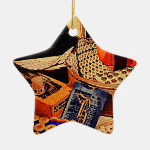 Buttons and Snaps Ceramic Ornament