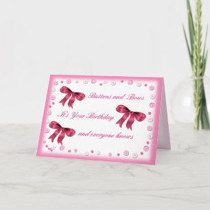 Buttons & Bows- customize for any age Card