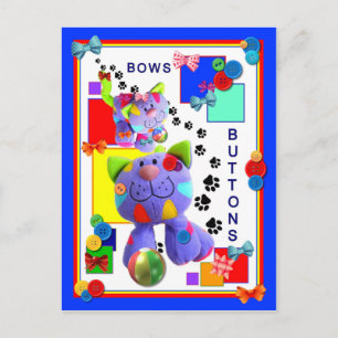 BUTTONS & BOWS   Kitten Postcard