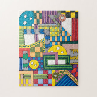 Buttons Caught in Shapes Jigsaw Puzzle