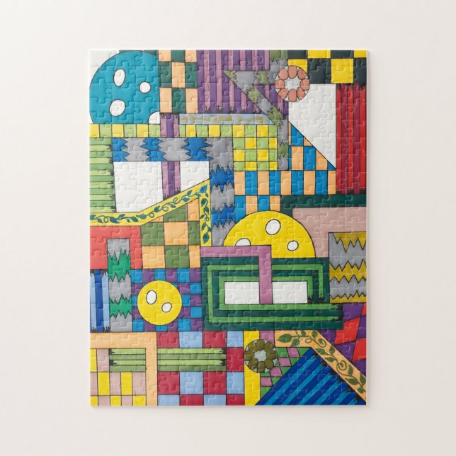 Buttons Caught in Shapes Jigsaw Puzzle (Vertical)