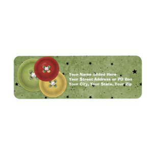 Buttons Customizable Holiday Return Address Labels