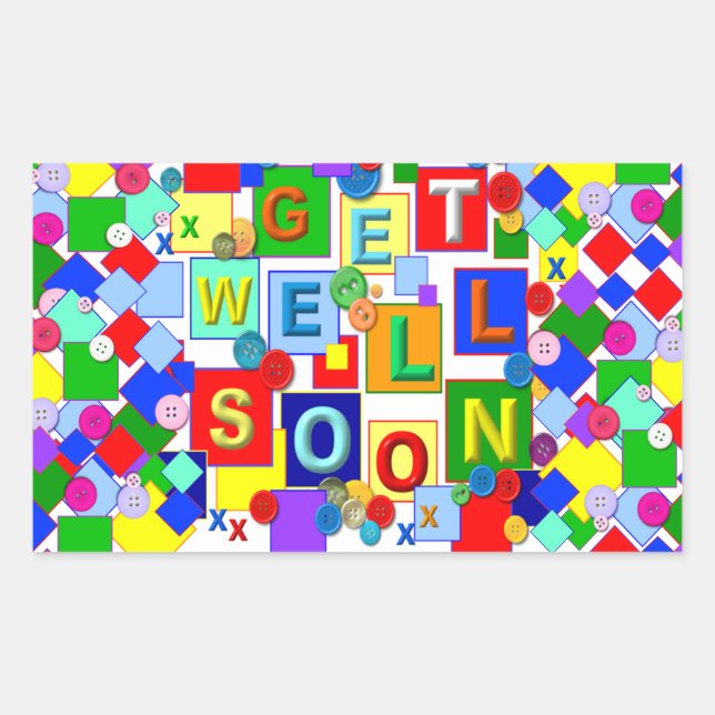 BUTTONS ~ Get Well Sticker # 2 (Devant)