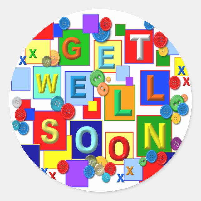BUTTONS ~ Get Well Stickers (Front)