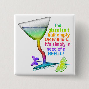 BUTTONS - GLASS HALF FULL