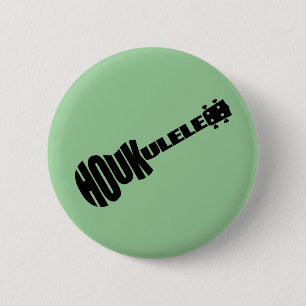 Buttons - Houkulele Logo - Green Round