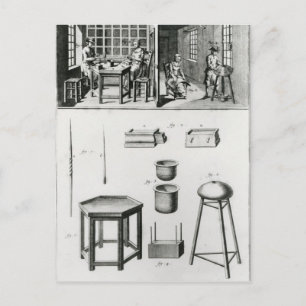 Buttons maker & lace maker postcard