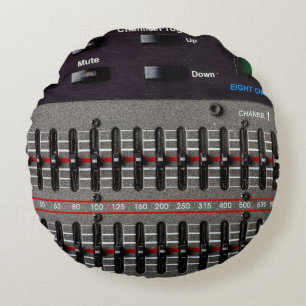 Buttons on a sound mixer in a recording studio. round pillow