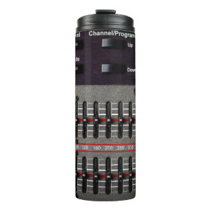 Buttons on a sound mixer in a recording studio. thermal tumbler