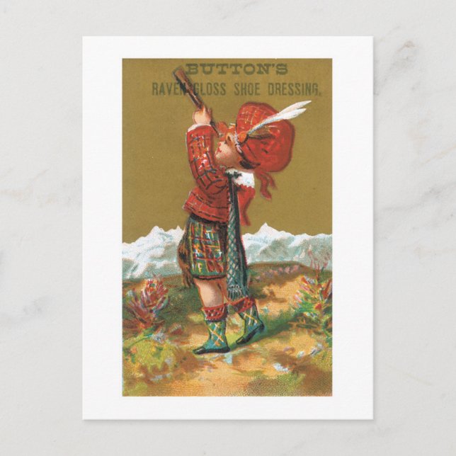 Buttons Raven Gloss Shoe Dressing Postcard (Front)