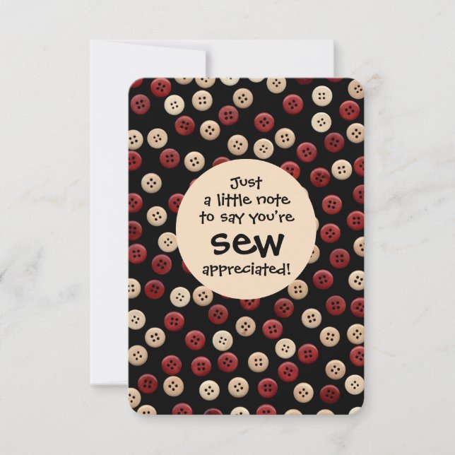 Buttons - Sewing Theme Thank You Card (Front)
