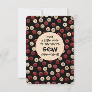 Buttons - Sewing Theme Thank You Card
