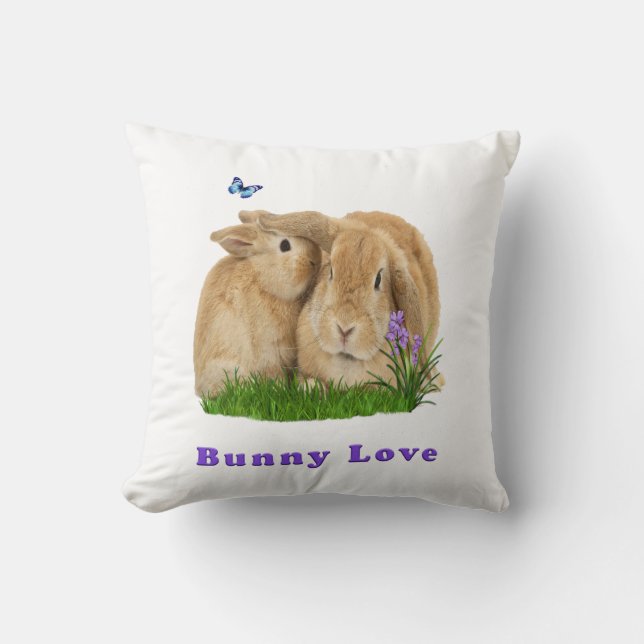 buuny love throw pillow (Front)