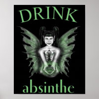 Buvez Absinthe Gothic Fairy Poster